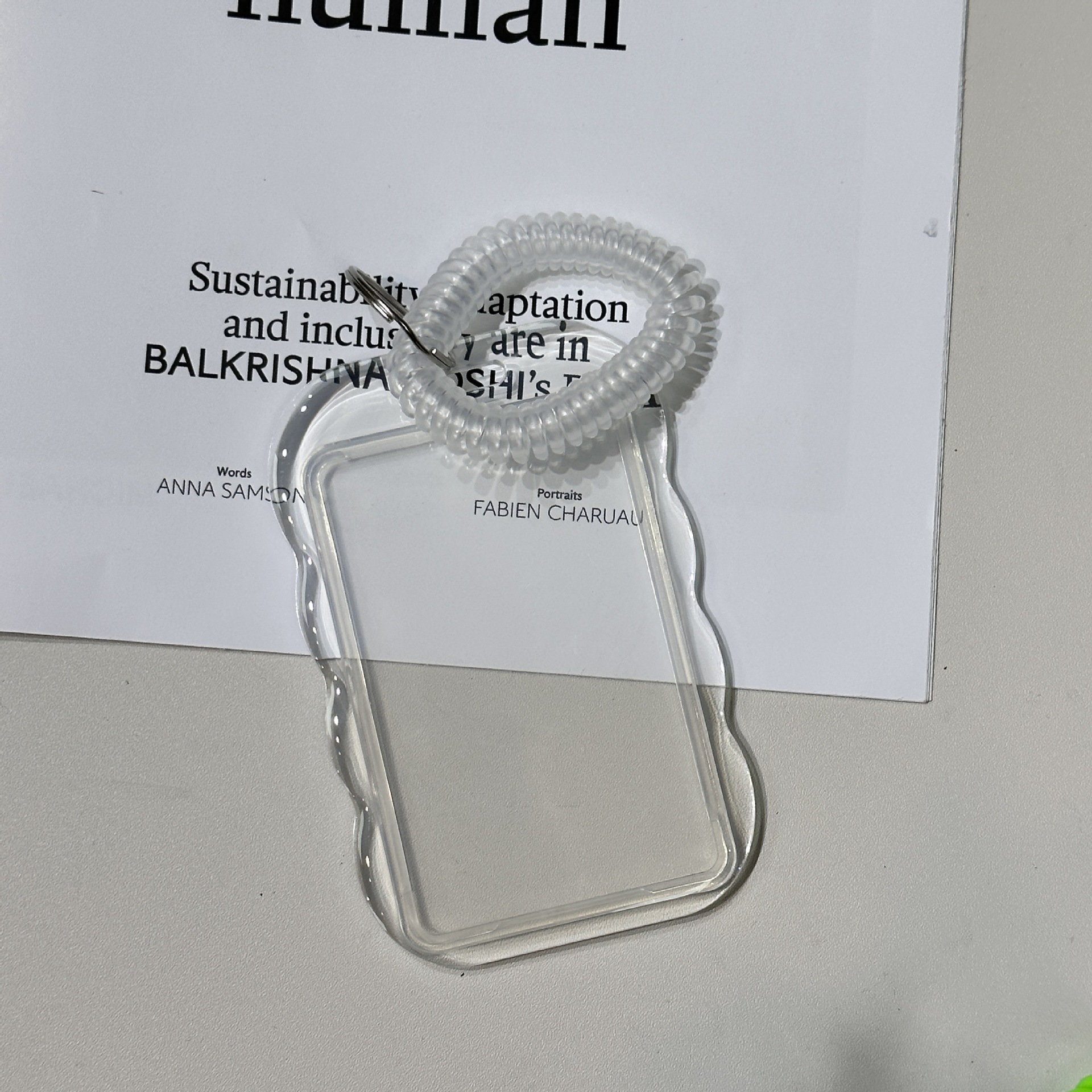 INS simple transparente titular de la tarjeta estudiante campus tarjeta de acceso llavero de moda permiso de trabajo cubierta protectora de doble cara transparente