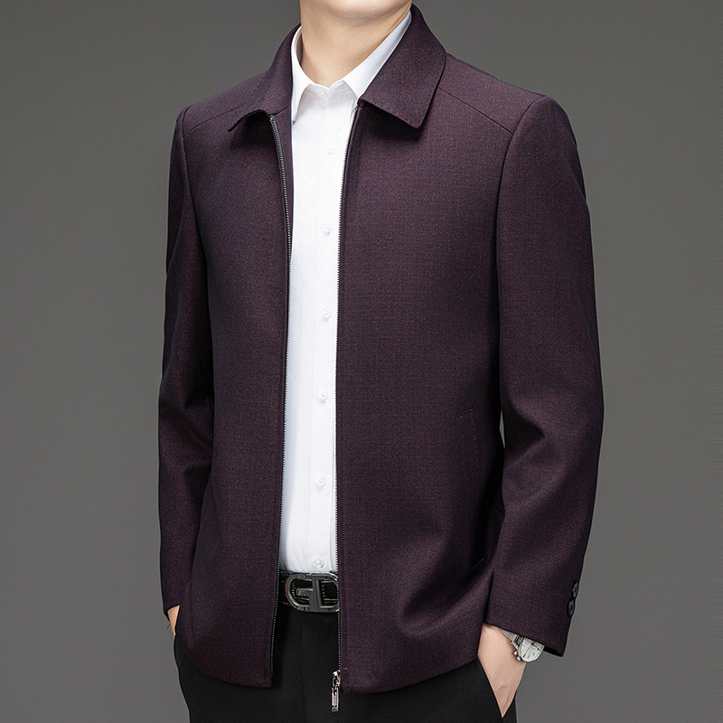 Brand Winter Men's Jacket Loose Business Casual Wool Jacket Men's Turn-Down Collar Comfortable Thickened Executive Coat