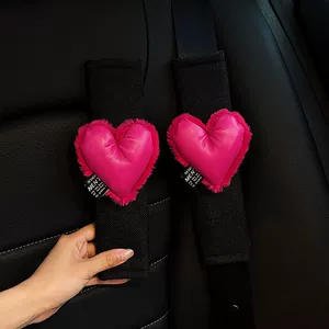 Car Seat Belt Shoulder Cover, Car High-End Sense, Universal Anti-Wear Clothing for All Seasons, Summer Heart Safety Belt Decoration