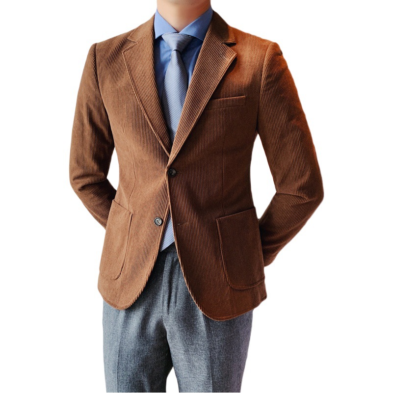 Primavera 2022 traje casual de los hombres traje de negocios de ocio urbano chaqueta duradera traje de pana chaqueta de los hombres