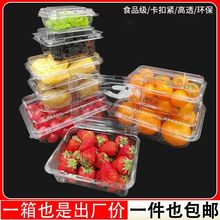 透气塑料盒一次性水果打包盒批发生鲜保鲜盒带盖透明塑料盒子跨境