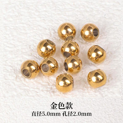 Zərgərlik ara hissələri, stainless steel beads diy bracelet - free-shipping-for-orders-over-38-titanium-steel-beads-gold-5mm-100-pieces