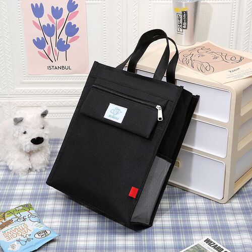 Tuition bag, middle school student, junior high school document bag, large capacity bag, tutoring information bag, canvas tote bag, boy's school bag