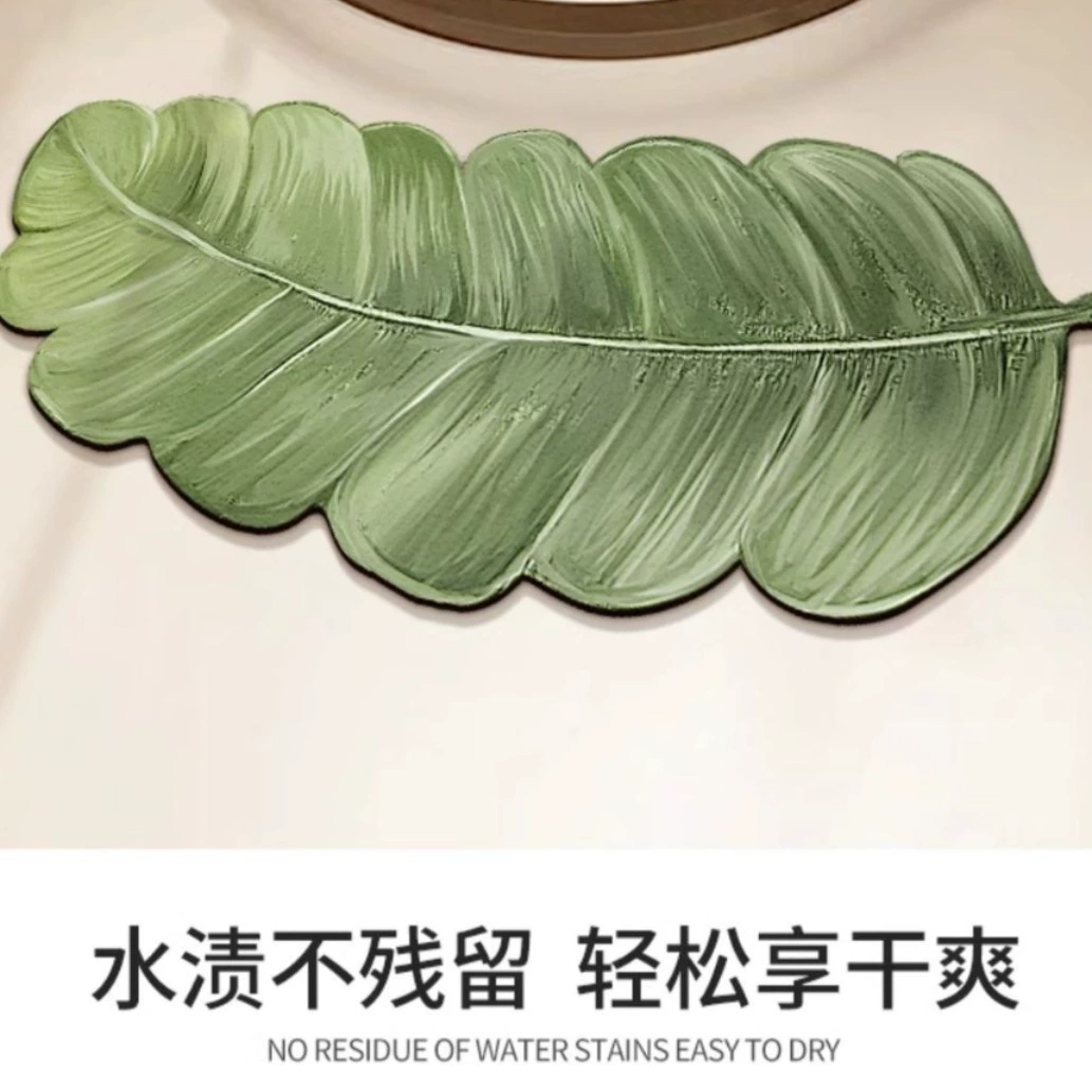 Граница кросс-бордер INS Wind Green Plant Bathroom Putcuting Bathroom Water -absorbing Floor Disterpilled Door Cushion Diaskin Mud carpet
