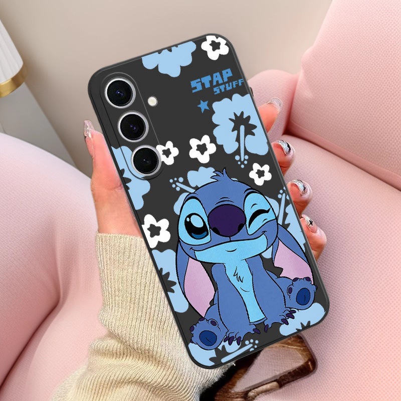 Blue Flower Stitch Is Suitable for Samsung Galaxy S25 Mobile Phone Case Samsung A71 Cross-Border Note20 Cartoon A55