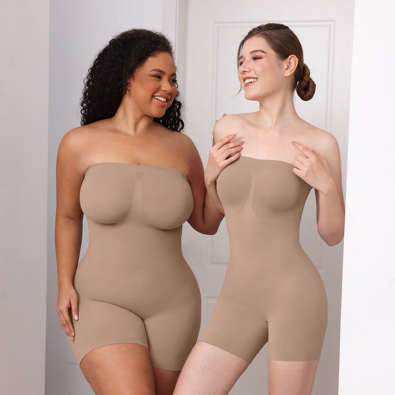 High-Quality Encrypted European and American Body-Shaping Intimates, Body-Shaping Tight-Fitting Tube Top, Jumpsuit, Dress, Invisible Large-Size Shapewear