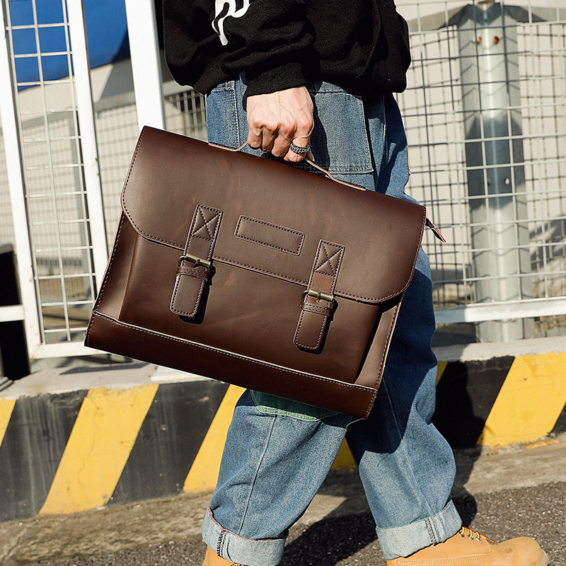 Retro Men Bag PU Leather Men Handbags Casual Business Laptop Bag Messenger Bags Office Bag