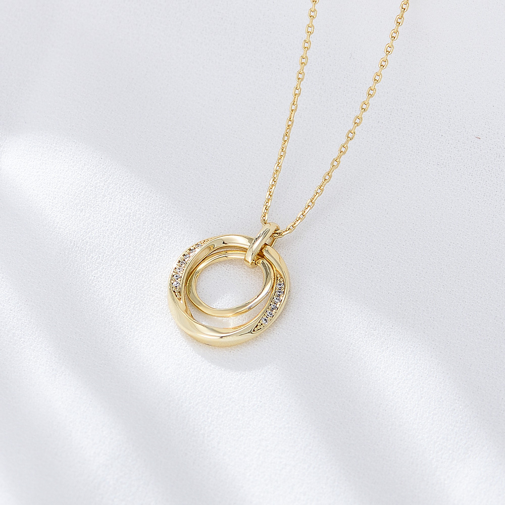 Holiday, Street Occasion 925 Sterling Silver Material Geometric Pattern Women'S Gender 925 Sterling Silver Zircon Inlay Geometric Pendant Necklace