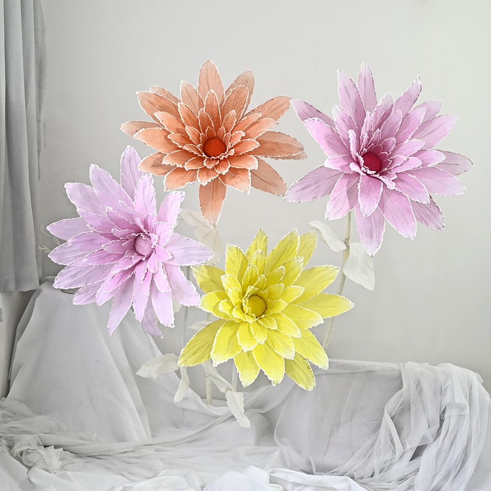 Simulation big flower head chrysanthemum foam edge wedding road guide flower welcome flower mall window flower fake flower factory wholesale