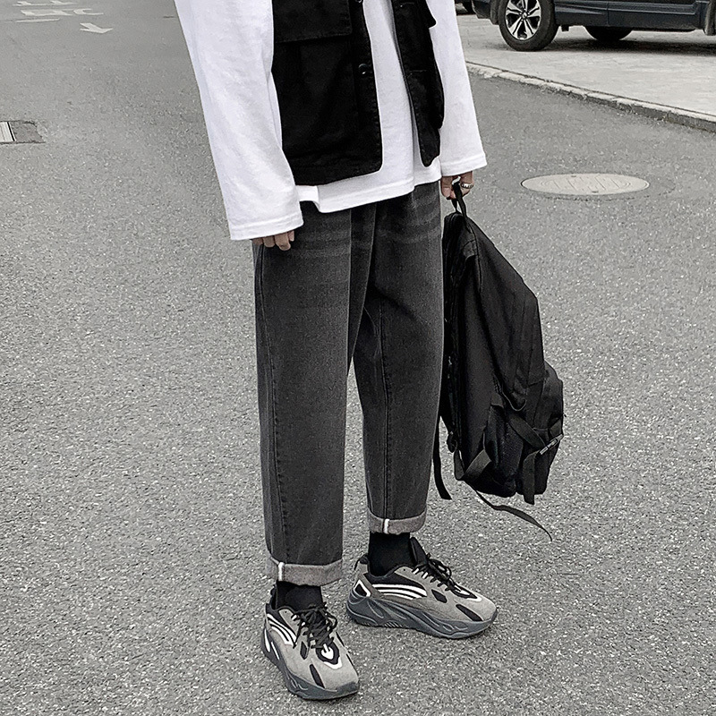 Slim-fit Jeans Men's Autumn and Winter Casual All-match Trousers 2022 Casual New Korean Style Trendy Leg Pants