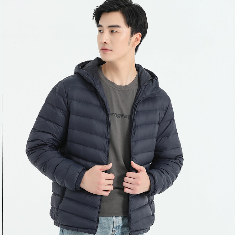 남자 다운 재킷 경량 따뜻한 간단한 올 매치 후드 겨울 새 재킷 경량 캐주얼 남자 아빠 옷