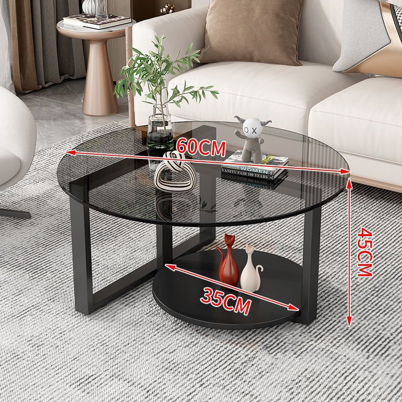 Mesa de té de vidrio minimalista italiana, sala de estar doméstica, mesa de té de red creativa moderna y simple.