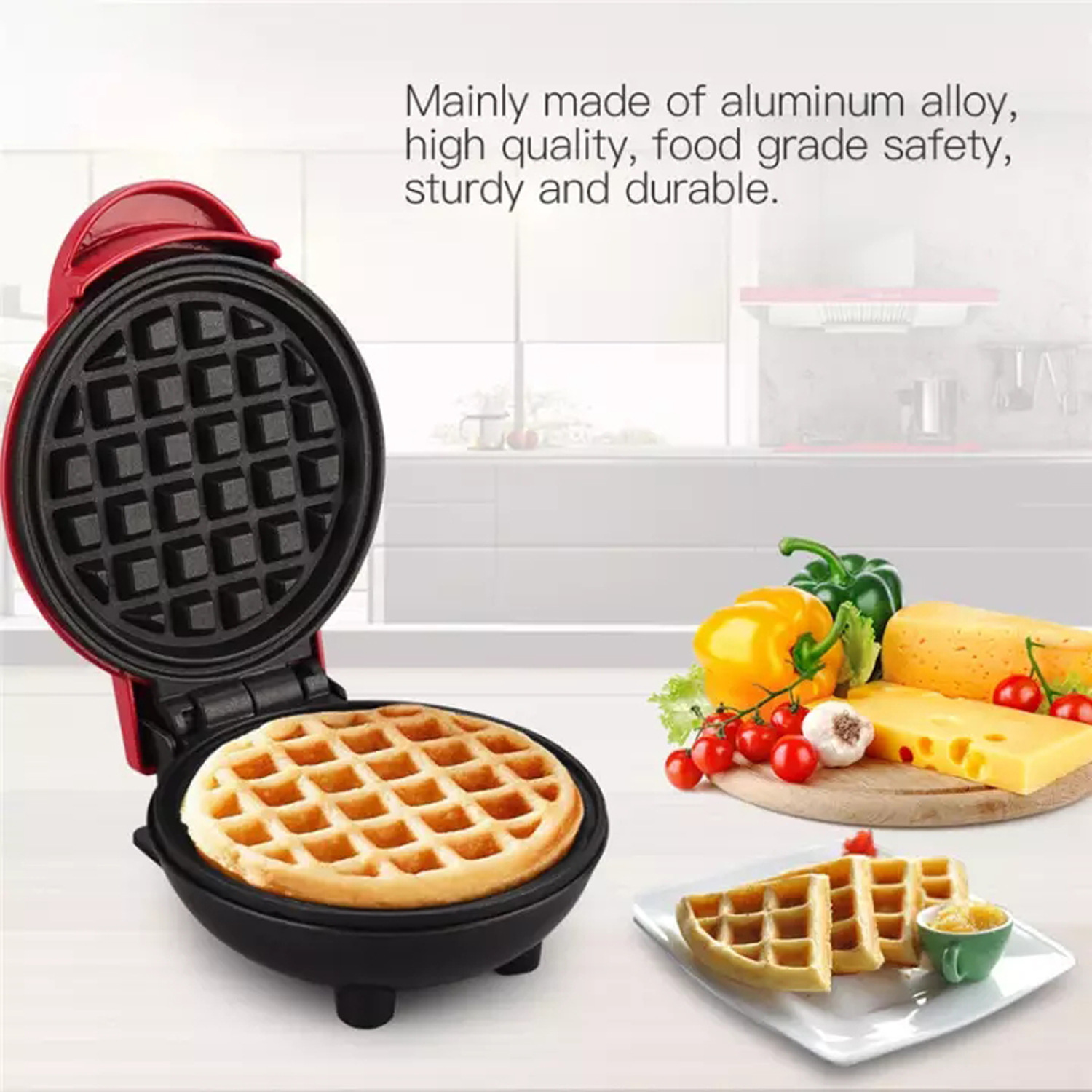 Waffle maker máquina de desayuno portátil máquina de gofres para el hogar mini torta para hornear máquina de desayuno de gofres