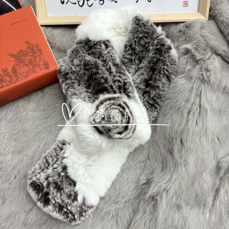 獭兔毛围巾双面围脖加厚保暖男女秋冬季毛领百搭保真皮草防风脖套|undefined