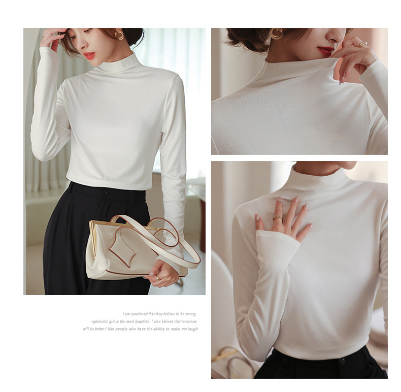 Women's T-shirt Long Sleeve T-shirts Simple Style Solid Color display picture 1