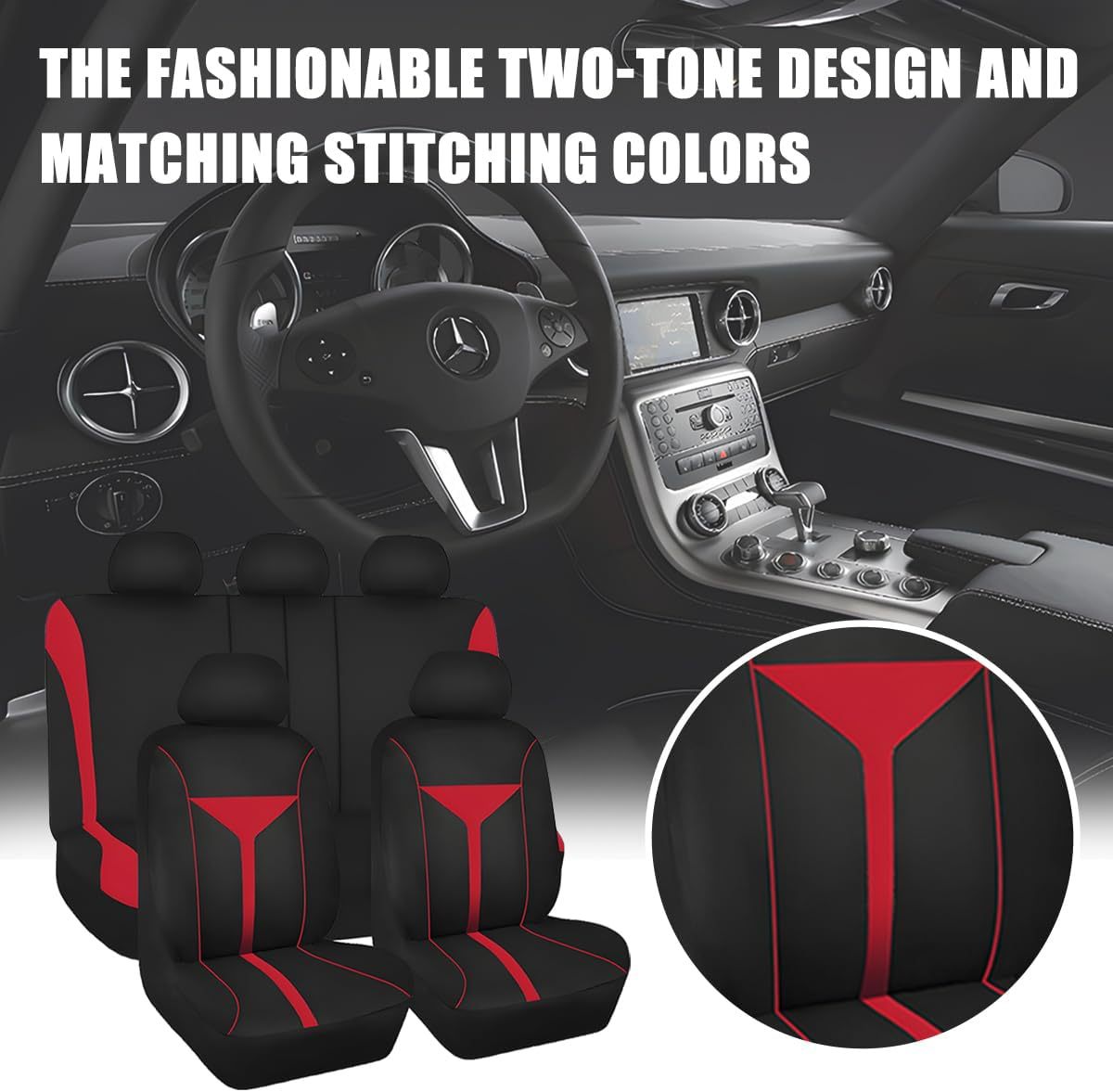 Cross-Border New Elastic Fabric Wine Glass Style Car Seat Cover for All Seasons Amazon Temu Meike Duo