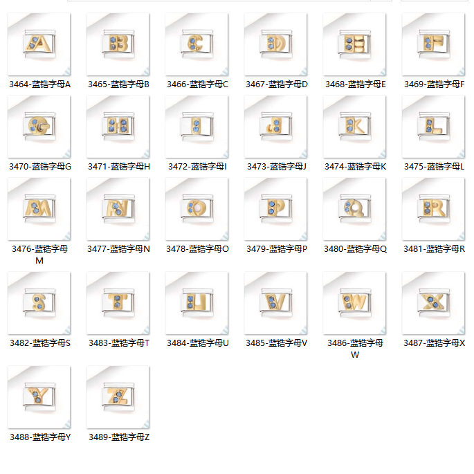 New Fashion Module Bracelet Letter Stainless Steel Zircon DIY Bracelet Blue 26 Letter Name Girl Handmade