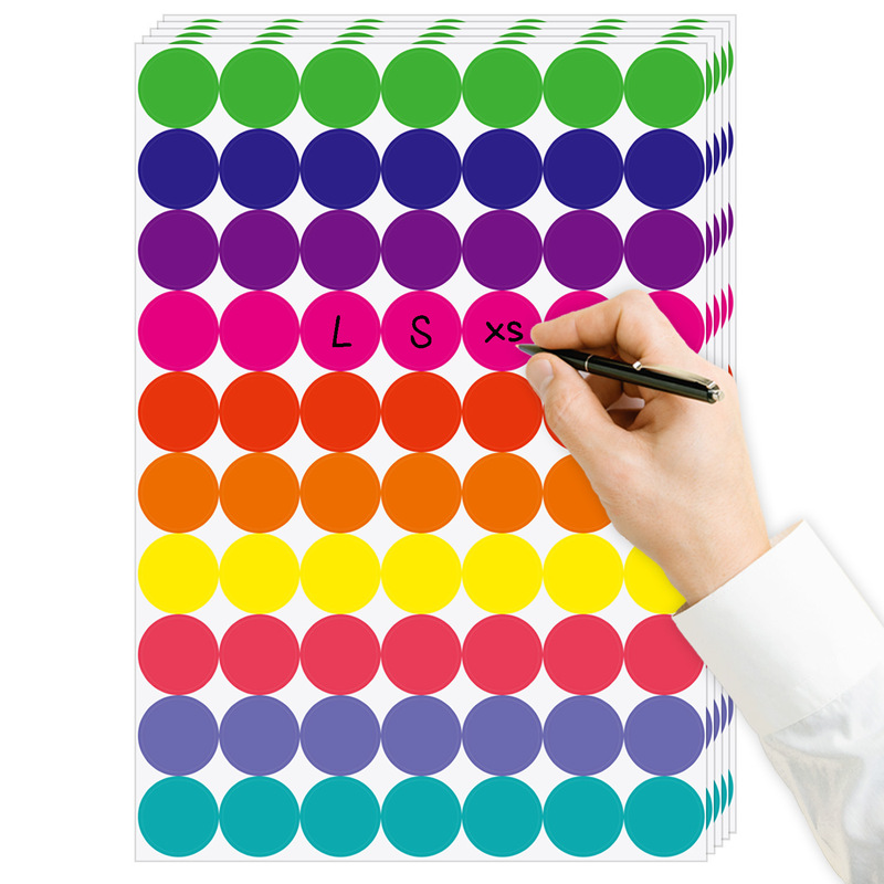 10 Sheets/Pack of Colorfulful Dot Stickers Handwritten DIY Sealing Stickers Self-Adhesive Sticker Labels