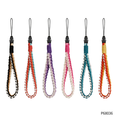 Cross-border Amazon hand-woven mobile phone chain Hand-woven finished product INS pastoral style personalized niche mobile phone lanyard