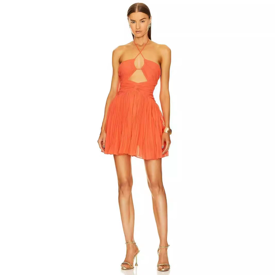 Amazon трансграничное женское платье 2024 сексуальный скрещенные ремешки