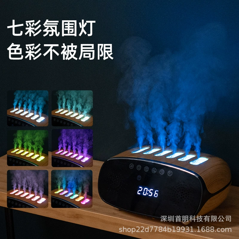 Bluetooth-умный увлажнитель воздуха, большой объем тумана, цифровые часы с будильником, беспроводной дистанционный управляемый распылитель, распыление увлажнение и беззвучный режим