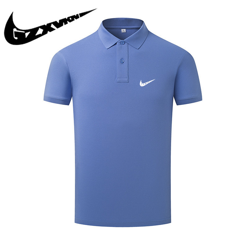 Men's 2024 Summer Ice Silk T-shirt Polo Shirt Men's New Business Fashion Thin Lar Short-sleeved T-shirt Top Men