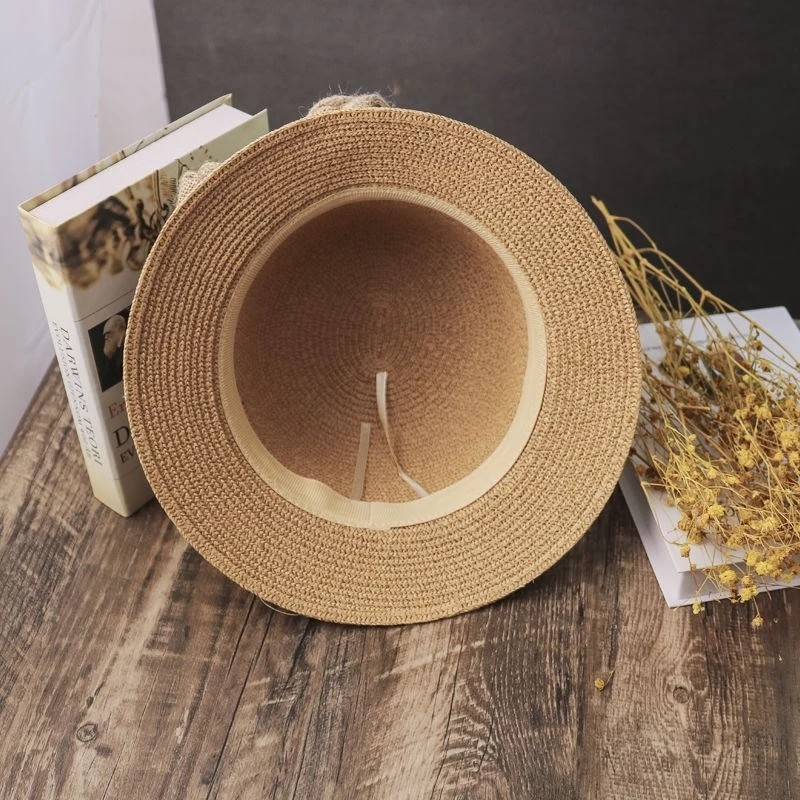 1458g Weight Bucket Hat Hats Type Casual, Outdoor, Beach Occasion Straw Material Bow Knot Pattern Summer Season Women's Gender Simple Style, Classic Style Style Curved Eaves Rim Women's Simple Style Classic Style Bow Knot Curved Eaves Bucket Hat 8