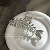 Metal shark, big advanced hairgrip, crab pin with bow, hair accessory, internet celebrity, high-quality style