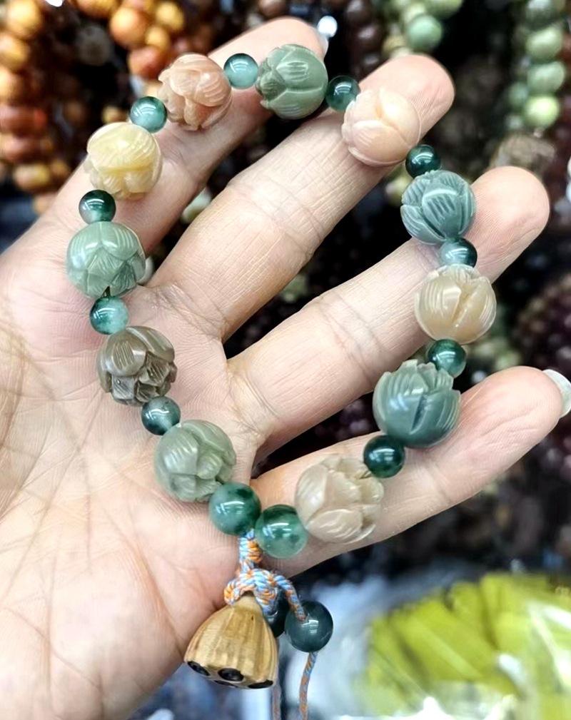 Piedra de ágata natural, perlas de madera, pulseras de cuentas, joyas de estilo nacional, pulseras de piedra Shoushan de estilo chino.