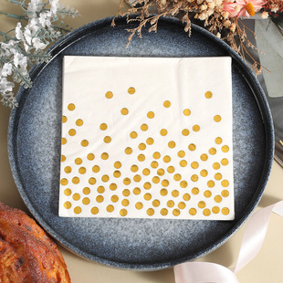 Bronzing polka dot white new theme high-class hotel restaurant birthday party party decoration disposable tissue