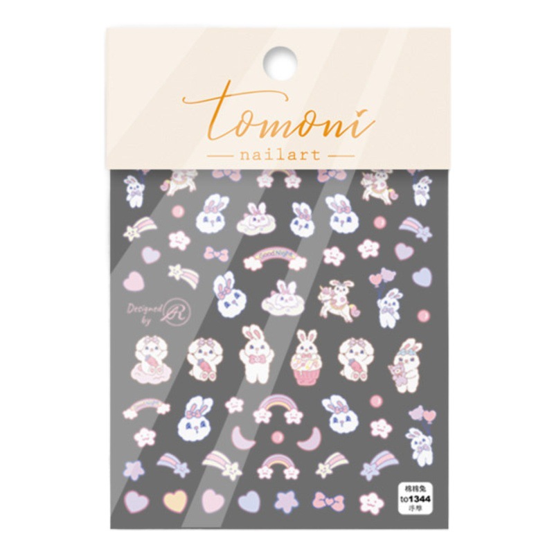Tomoni Japonés pegatinas de uñas lindo Laurel conejo lindo serie de dibujos animados oso alivio tridimensional flor amor