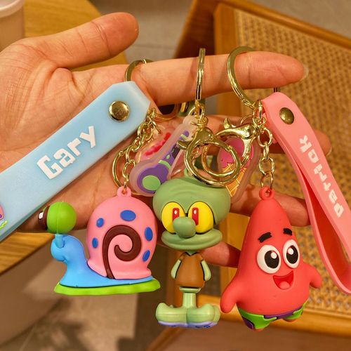 New SpongeBob SquarePants Keychain Charm Cute Patrick Star Figure Keychain Couple Bag Charm Small Gift