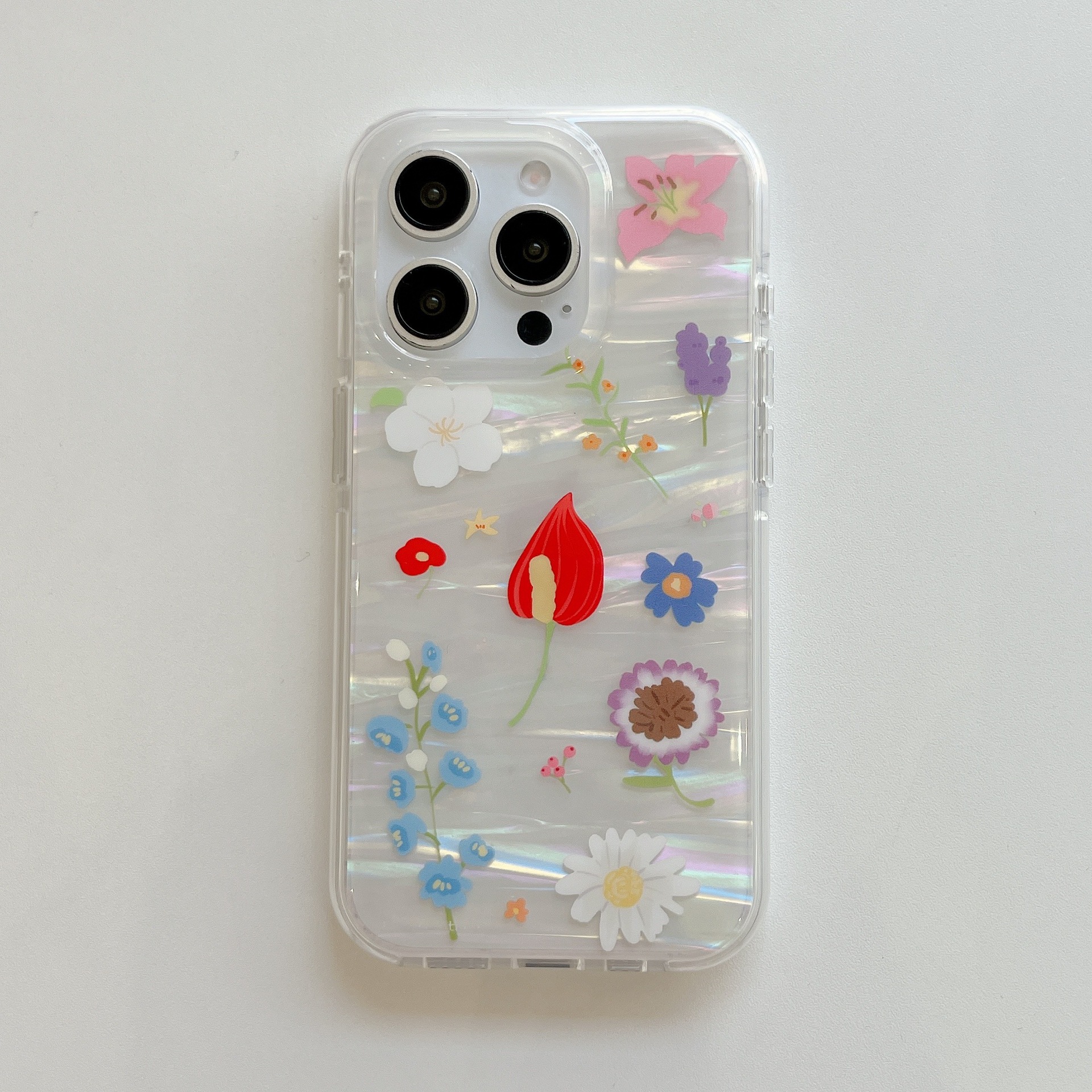 Flores de colores con patrón de concha de primavera ins para iphone16 Apple 15ProMax funda para teléfono móvil 13/14 nuevo