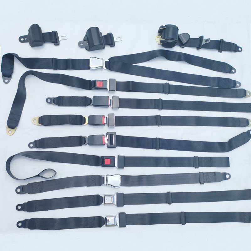 Car Seat Belts, Safety Belts for Buses, School Buses, Coaches, Vans, and Amusement Parks, Two-Point and Three-Point Safety Belts