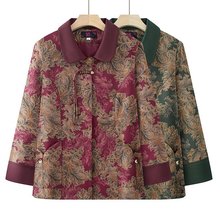 中老年人春装外套女国风薄款奶奶洋气上衣妈妈翻领老太太春秋衣服