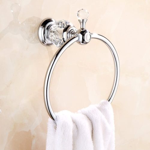 Unique crystal towel ring bathroom wall mounted towel ring towel rack polished chrome gold black drop shipping