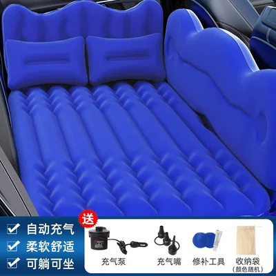 Inflatable Bed Pvc Flocked | Vehicle-mounted inflatable bed - blue-side-end-inflatable-mattress