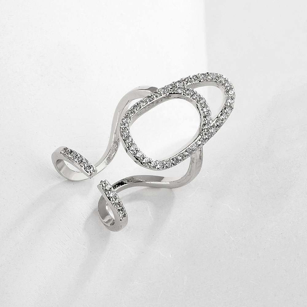 Geometric Pattern Copper Geometric Zircon Open Rings
