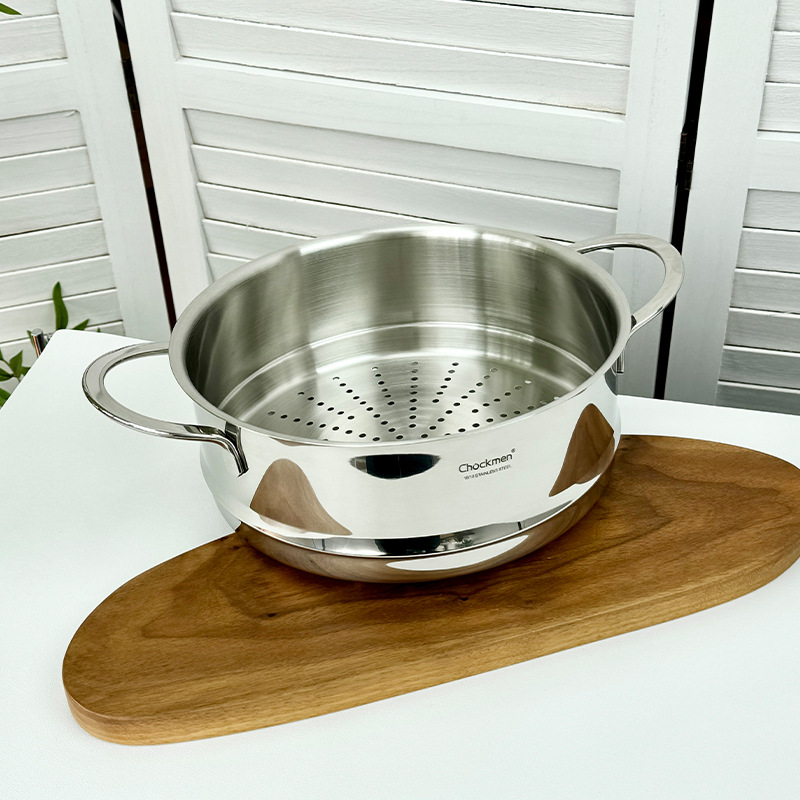 Chockmen Zhuo Deming 18 / 10 acero inoxidable 24cm espejo de doble oreja vapor de vapor