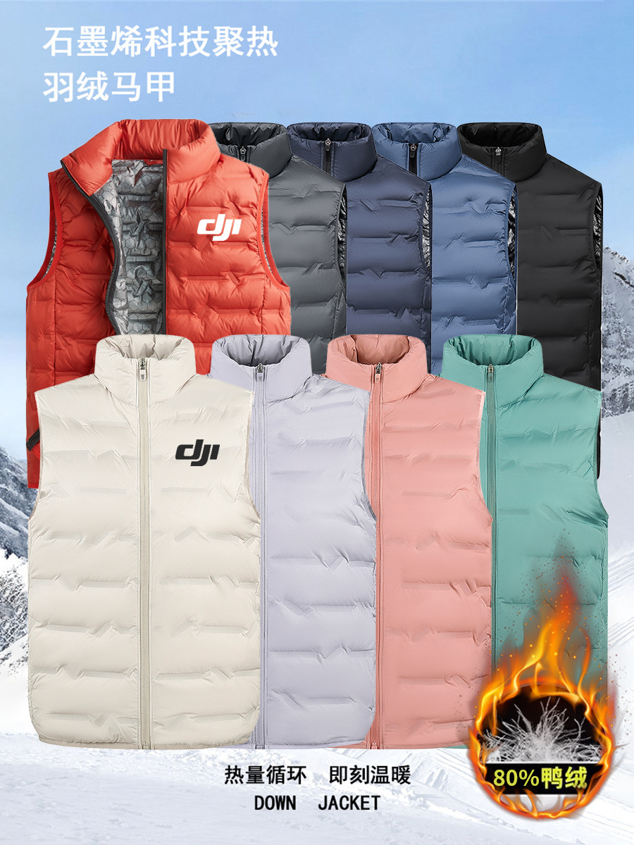Chaqueta de plumón sin mangas al aire libre invierno de trabajo chaleco de hombro de grafeno chaleco de plumón de hombre personalizado image 1