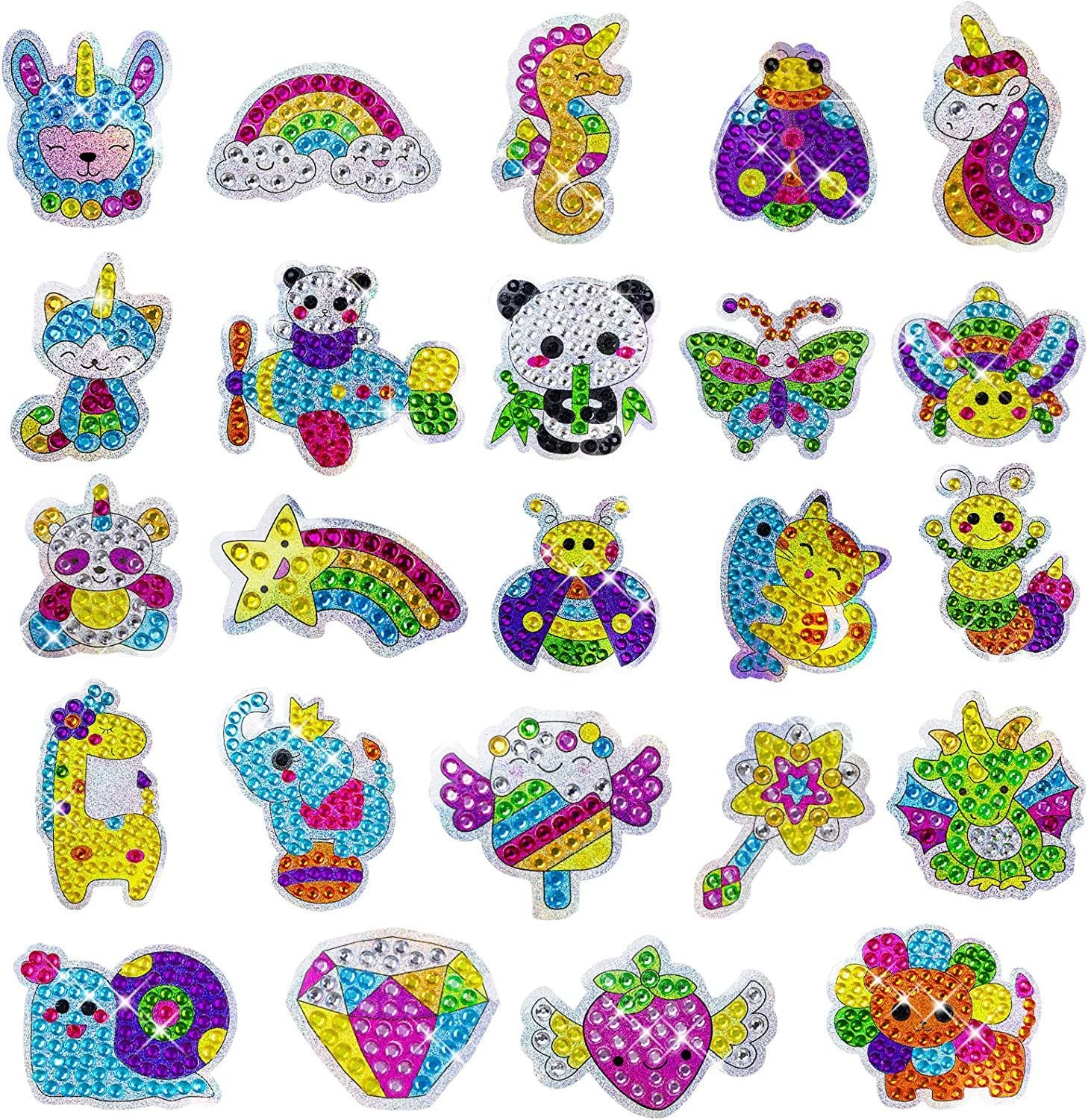 5D детский набор для алмазной мозаики sticker DIY, повседневные животные дизайны, разные размеры (наклейка и стразы)