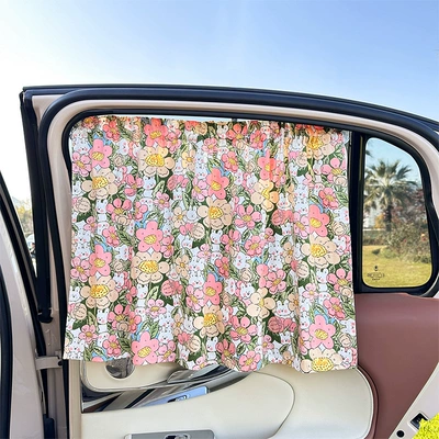 Blue Rain Car Sunshade Cute Suction Cup Car Sunshade Children's Heat Insulation Sunscreen Car Curtain Side Curtain (Car curtains) - rabbit-flower-curtains