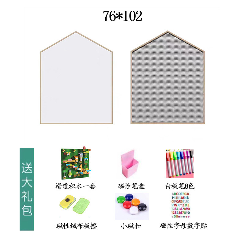 積み木の壁の黒板の二合一の落書きの磁気の子供の部屋の大きい画板は1つの代理の領収書を拭いて注文することができます。