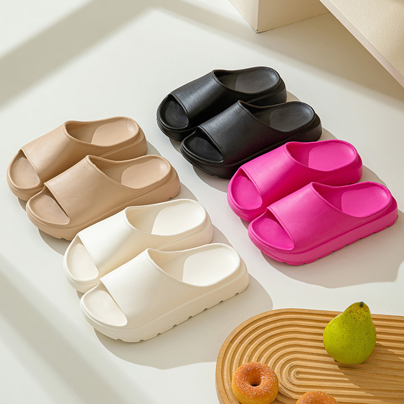 Cross-border thick-soled high-heel slippers women's thick-soled coconut slippers men's summer outdoor 5.5cm slippers wholesale