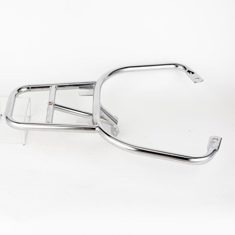 Front Luggage Rack – Piaggio Motorcycle frame - silver-flat-luggage-rack