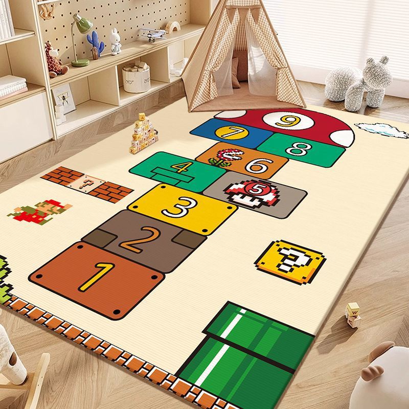 Living Room Carpet Cartoon Game Hopscotch Checkered Carpet New Children's Learning Area Play Carpet Educational Floor Mat