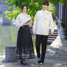 2025秋季运动会实拍情侣装班服复古新中式朗诵演出服民国风套装