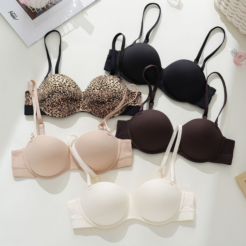 Youth Seamless Glossy Underwear for Women with Small Breasts, Half-Round Ball Without Rims, Anti-Sagging Bra, Thin and Sexy