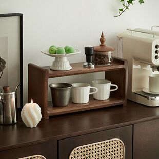 Solid Wood Desktop Storage Rack Tea Set Storage Rack Household Tea Room Multi-layer Storage Rack Living Room Multifunctional Display Rack