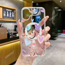 跨境专供创意笑脸爱心iPhone16苹果17promax手机壳新款磁吸保护套